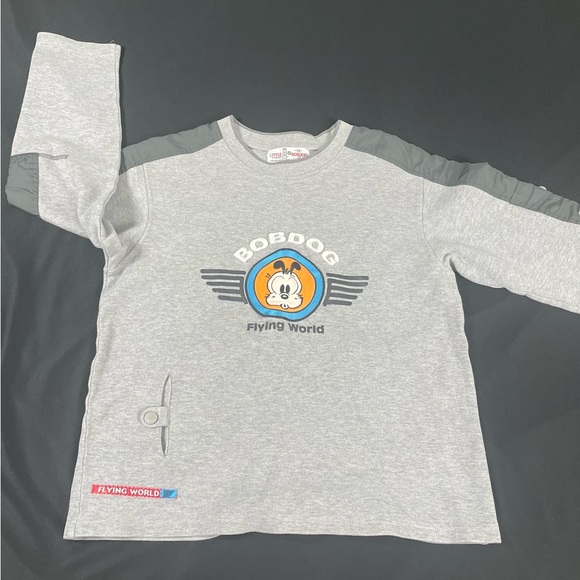 Little Bobdog Boys Gray Embroidered Patched Sweatshirt Size 14 - Picture 2 of 9